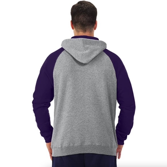 NWOT Jerzees NuBlend Colorblock Raglan Hoodie - Picture 3 of 11